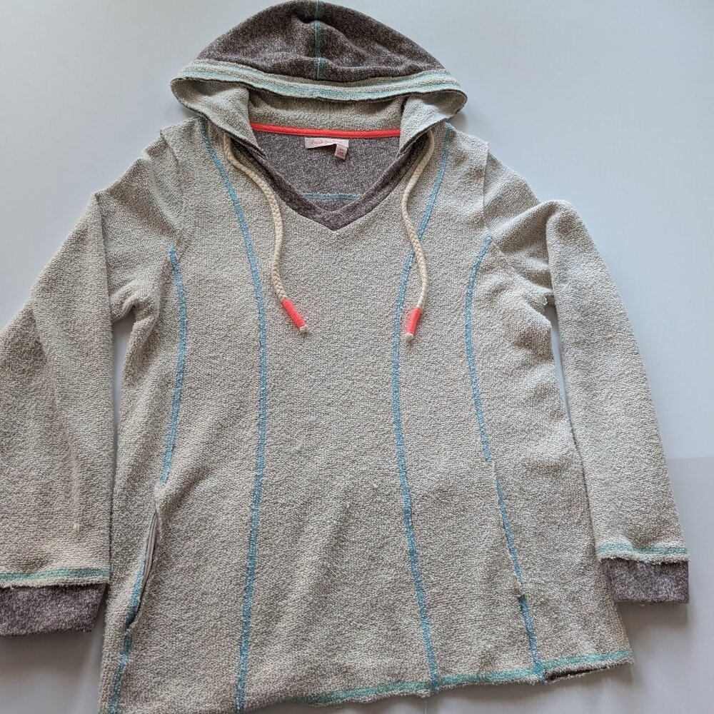 Fresh Produce Lightweight Knit Hooded V-Neck Long Sleeve M/L